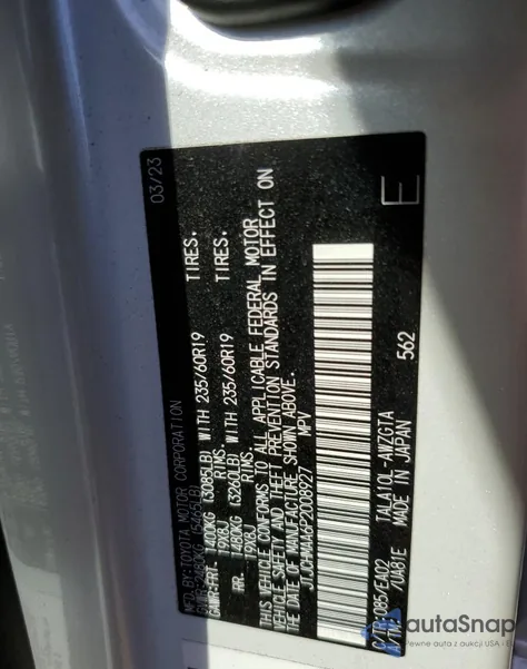 2023 Lexus Rx 350 Premium z USA, uszkodzony, nr VIN JTJCHMAA6P2008927